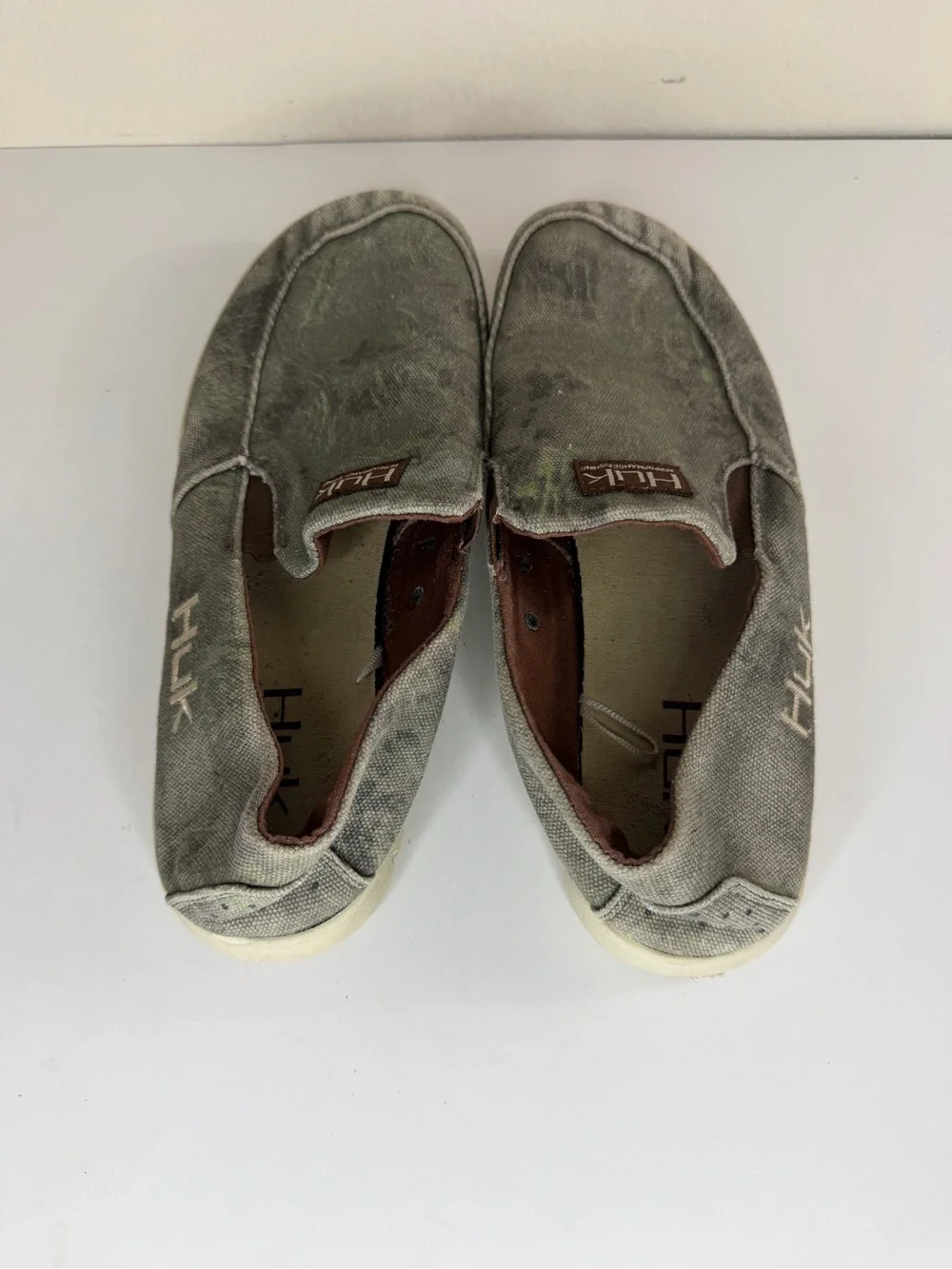 HUK Performance Brewster Slip-on Deck Shoes Fishing Grey Mens Size 44 US 10